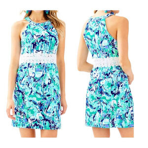 Lilly Pulitzer Ashlyn Shift Dress Elephant Appeal Tropical Turquoise Size 0